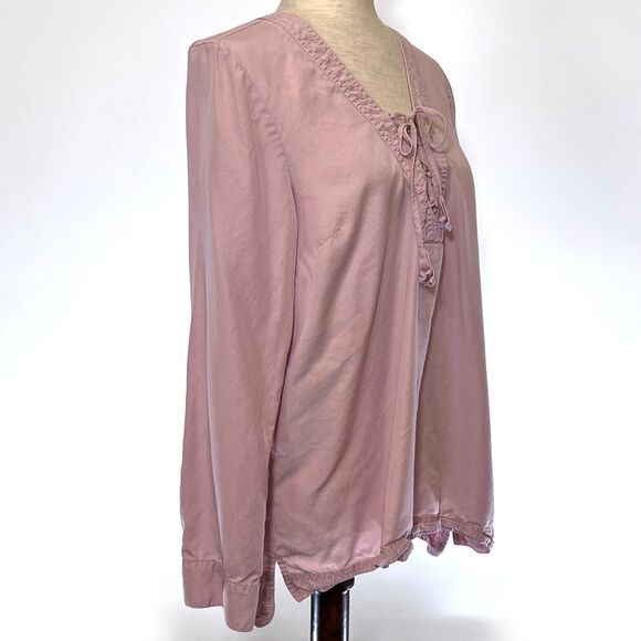 J. Jill Pink V-Neck Lace-Up Tunic, Medium - Picture 4 of 8